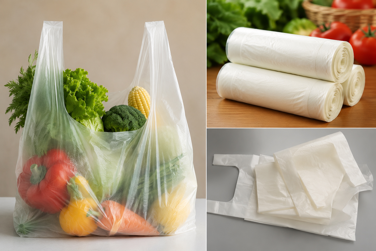 Starch bags made from PLA, PBAT and natural starch compound