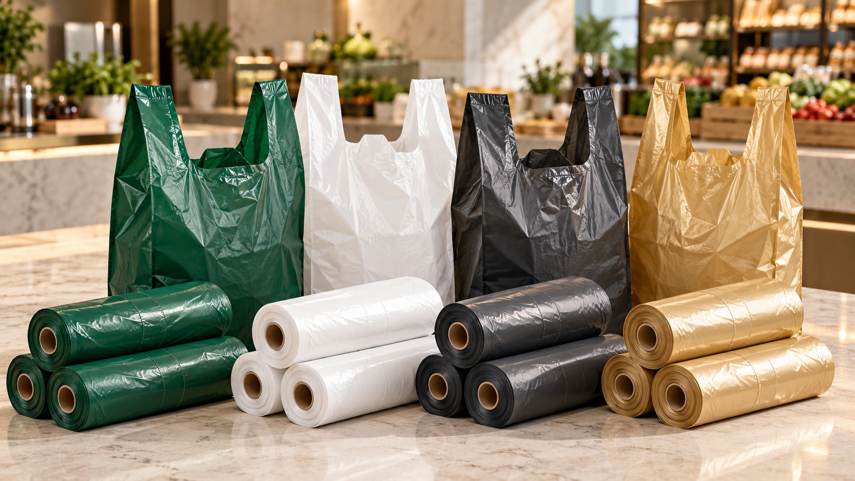Super Plast T-shirt carry bags on rolls